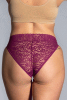 Rhonda Shear Lace Bikini Panty - Dark Raspberry - source image 73501