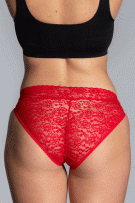Rhonda Shear Lace Bikini Panty - Red - source image 73513