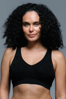 Rhonda Shear Lace Crochet Bra - Black - source image 73323