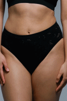 Rhonda Shear Lace Crochet Brief Panty - Black - source image 73327