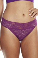 Rhonda Shear Lace Thong Panty - Dark Raspberry - source image 73433