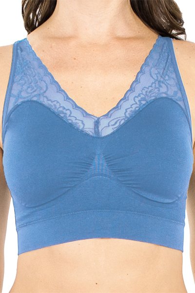 Rhonda Shear Leisure Bra with Lace Neck
