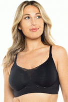 Rhonda Shear Perforated Gel Bra with Mesh Detail - Black - source image 73451