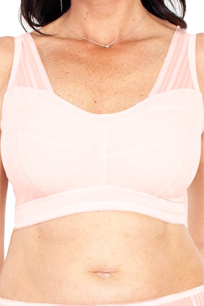 Rhonda Shear Striped Mesh Leisure Bra