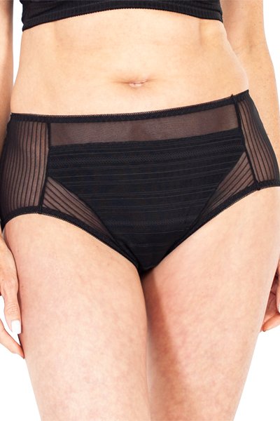 Rhonda Shear Striped Mesh Leisure Brief