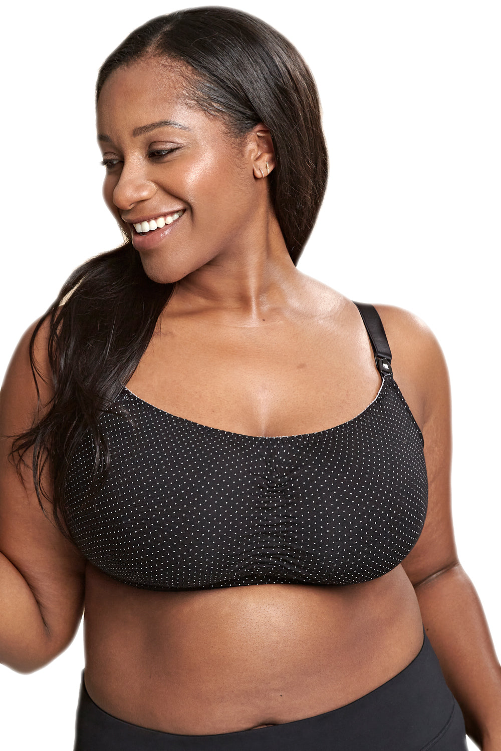 Royce Blossom Wirefree Comfort Bra - Black/White Spot - source image 40648