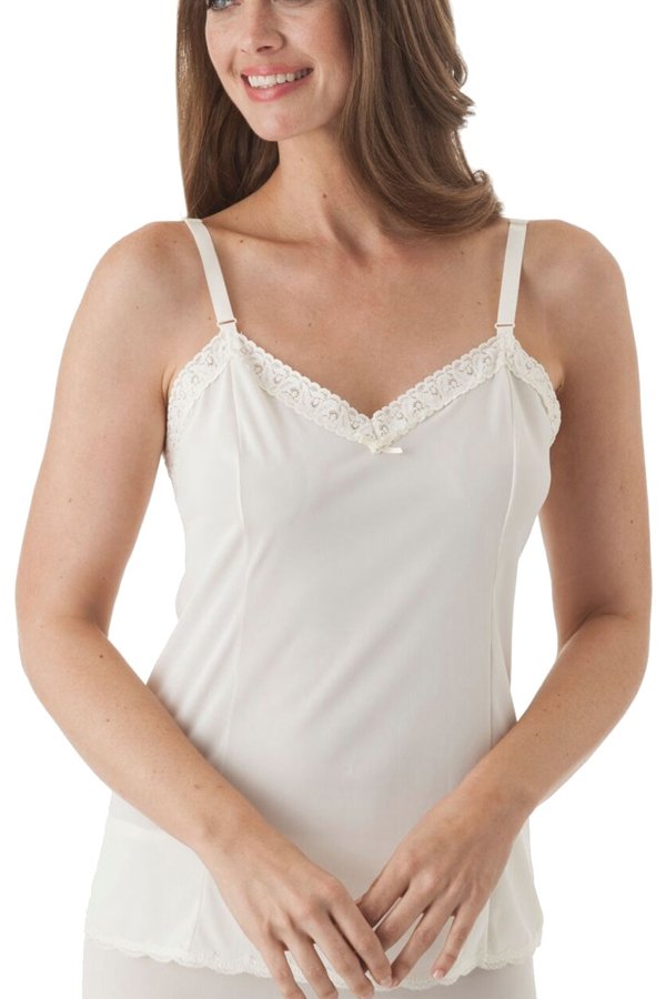 Shadowline Lingerie by Velrose Adjustable Strap Camisole - White - source image 46231