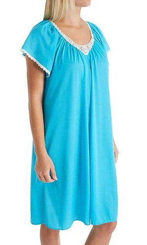 Shadowline Lingerie by Velrose Cameo Short Nightgown - Turquoise - source image 46348