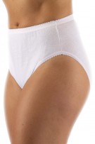 Shadowline Lingerie by Velrose Cotton High Cut Panty, 3-Pack - White - source image 65352