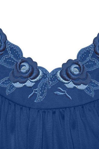 Shadowline Lingerie by Velrose Long Flutter Sleeve Nightgown - Navy - source image 56576