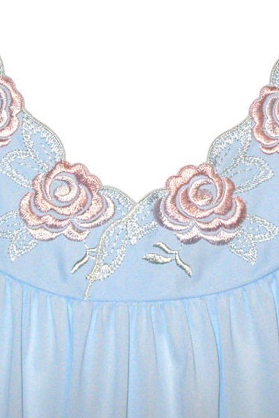 Shadowline Lingerie by Velrose Long Sleeve Button Down Robe - Blue - source image 56577