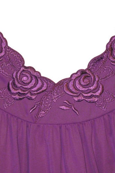 Shadowline Lingerie by Velrose Long Sleeve Button Down Robe - Purple - source image 56578