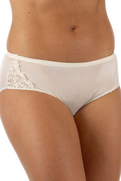 Shadowline Lingerie by Velrose Nylon Hipster Panty with Lace, 3-Pack - Blush - source image 61723