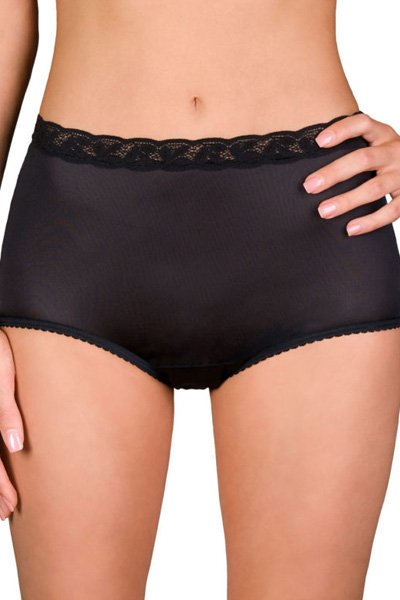 Shadowline Lingerie by Velrose Panties-Low Rise Nylon Brief, 3-Pack - Black - source image 56603