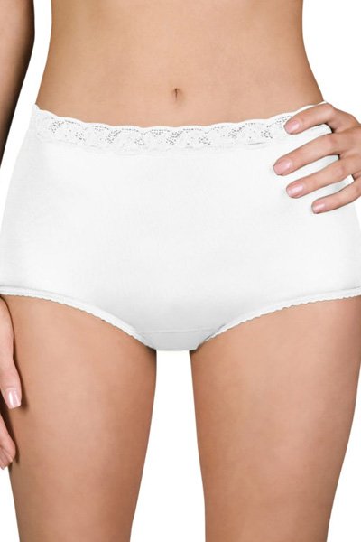 Shadowline Lingerie by Velrose Panties-Low Rise Nylon Brief, 3-Pack - White - source image 56605