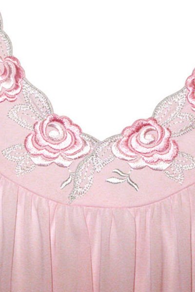 Shadowline Lingerie by Velrose Short 3/4 Sleeve Button Down Robe - Pink - source image 56572