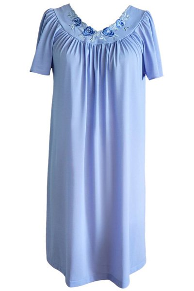 Shadowline Lingerie by Velrose Short Flutter Sleeve Nightgown - Lilac - source image 56563