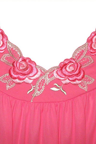 Shadowline Lingerie by Velrose Short Flutter Sleeve Nightgown - Rosy Pink - source image 56569