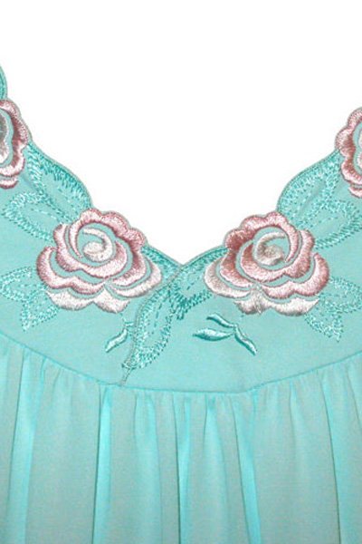 Shadowline Lingerie by Velrose Short Flutter Sleeve Nightgown - Seafoam - source image 46359