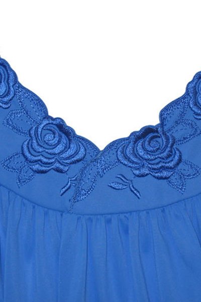 Shadowline Lingerie by Velrose Short Sleeveless Nightgown - Sapphire - source image 56654