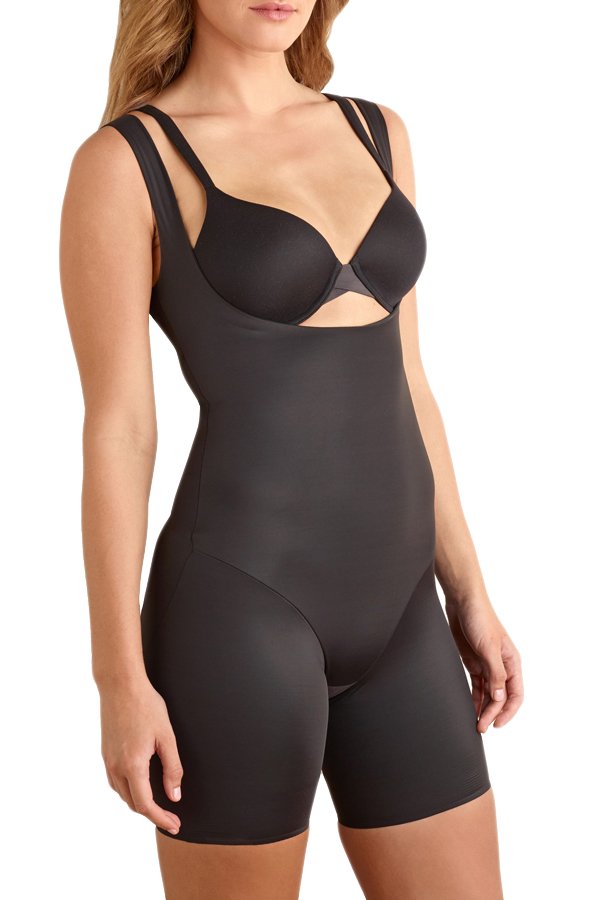 TC Fine Intimates Back Magic Wear Your Own Bra Thigh Slimmer - Black - source image 38855