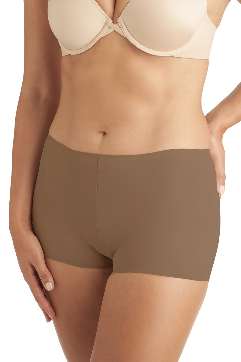 TC Fine Intimates Edge Contemporary Microfiber Boy Short - Dark Sand - source image 38891