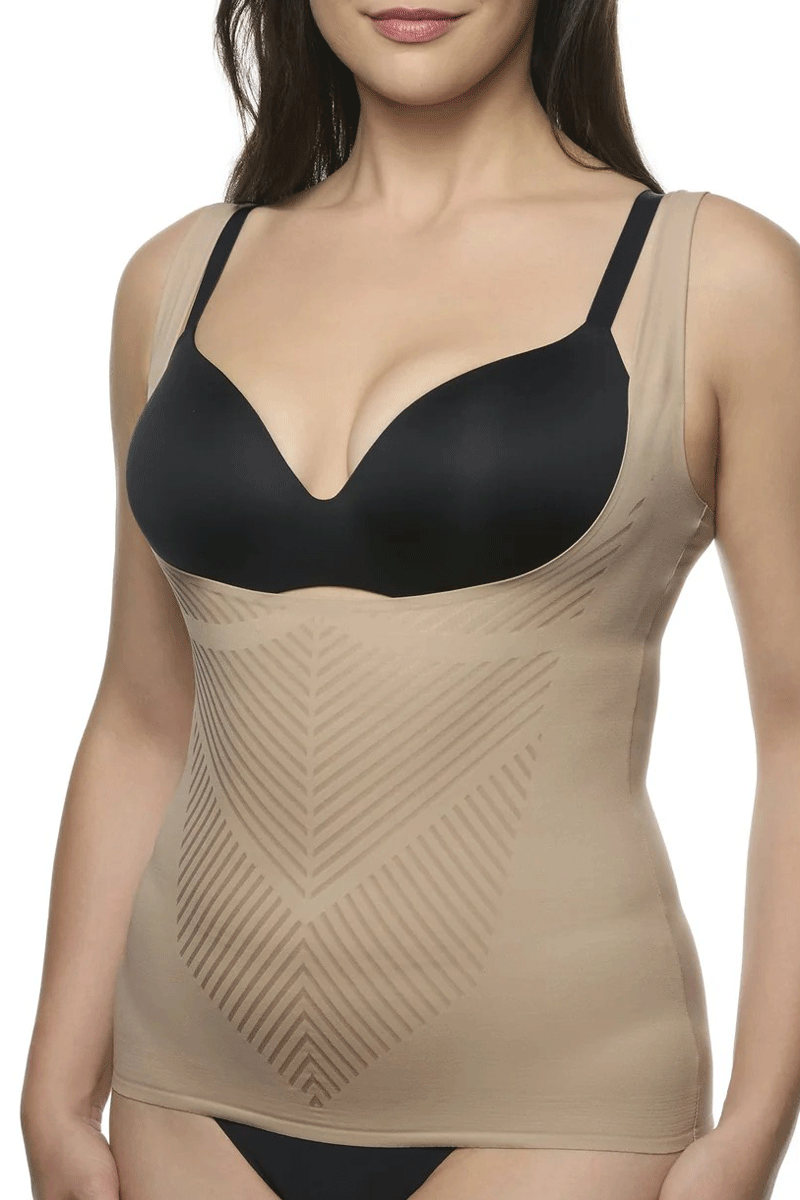 TC Fine Intimates Iconic Core® Open-Bust Shaping Cami - Stucco - source image 72725