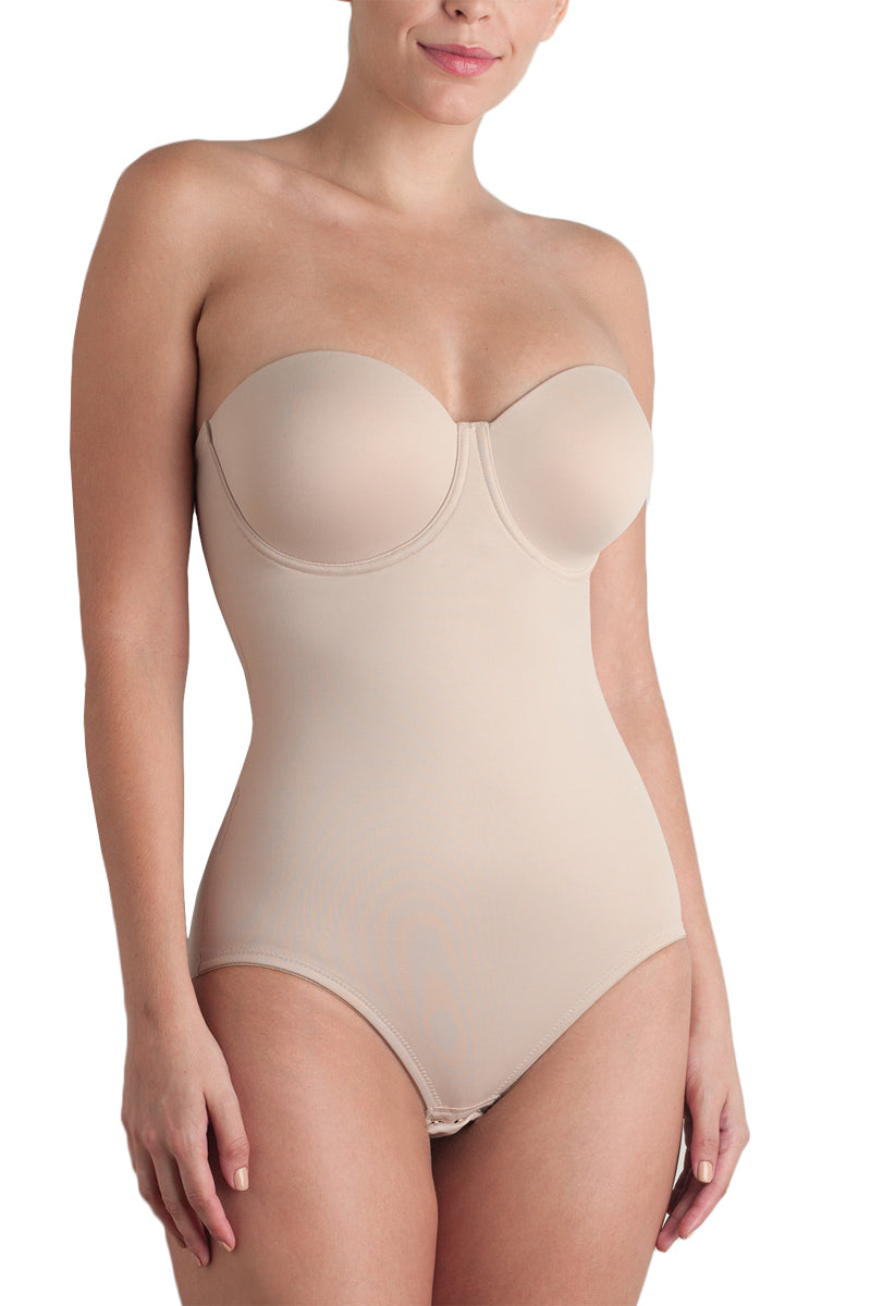 TC Fine Intimates Shape Away Strapless Body Briefer - Warm Beige - source image 31879