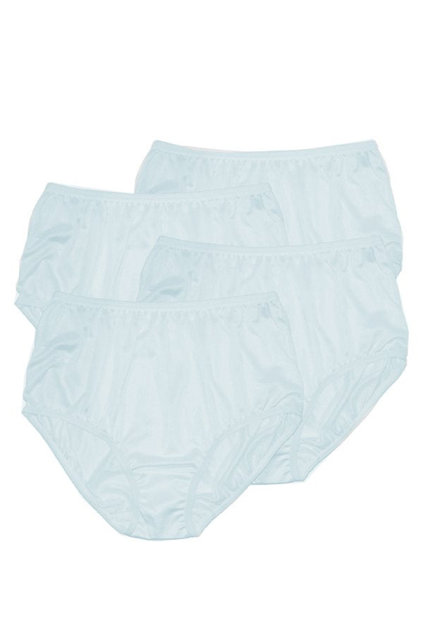 Teri Lingerie Plain Jane Full Cut Nylon Brief 4-Pack - Blue - source image 59627