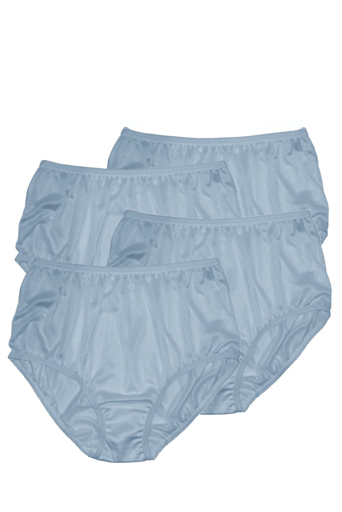 Teri Lingerie Plain Jane Full Cut Nylon Brief 4-Pack - Dusty Blue - source image 70663