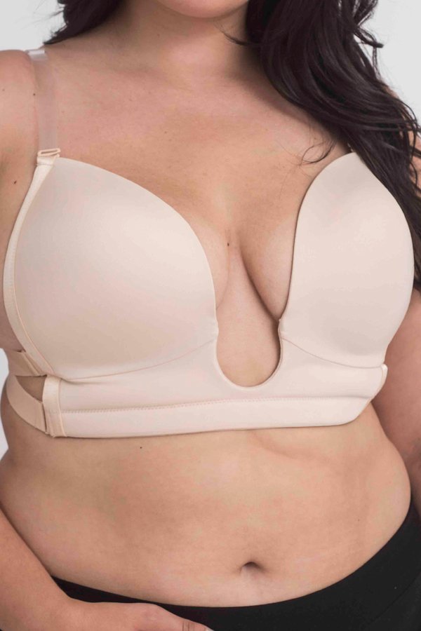 The Natural Full Figure Plunge Bra - Nude - source image 33267
