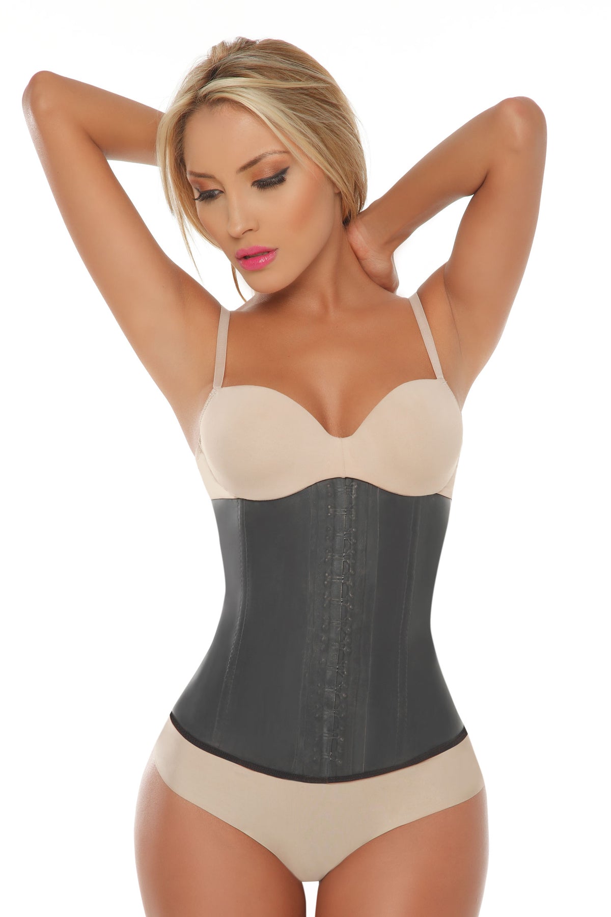 TruFigure Classic Latex Waist Cincher - Black - source image 15175