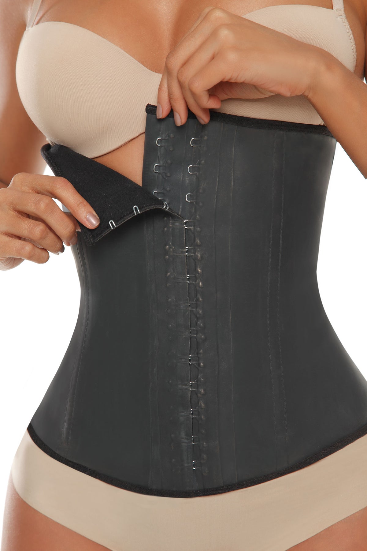 TruFigure Classic Latex Waist Cincher - Black - source image 15178
