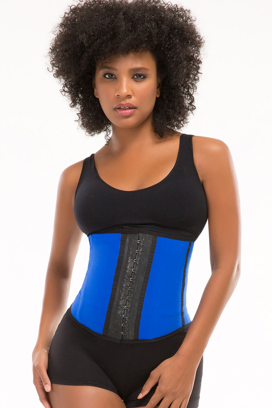 TruFigure Sport Latex Waist Cincher w/ 3-Hooks - Blue - source image 17280