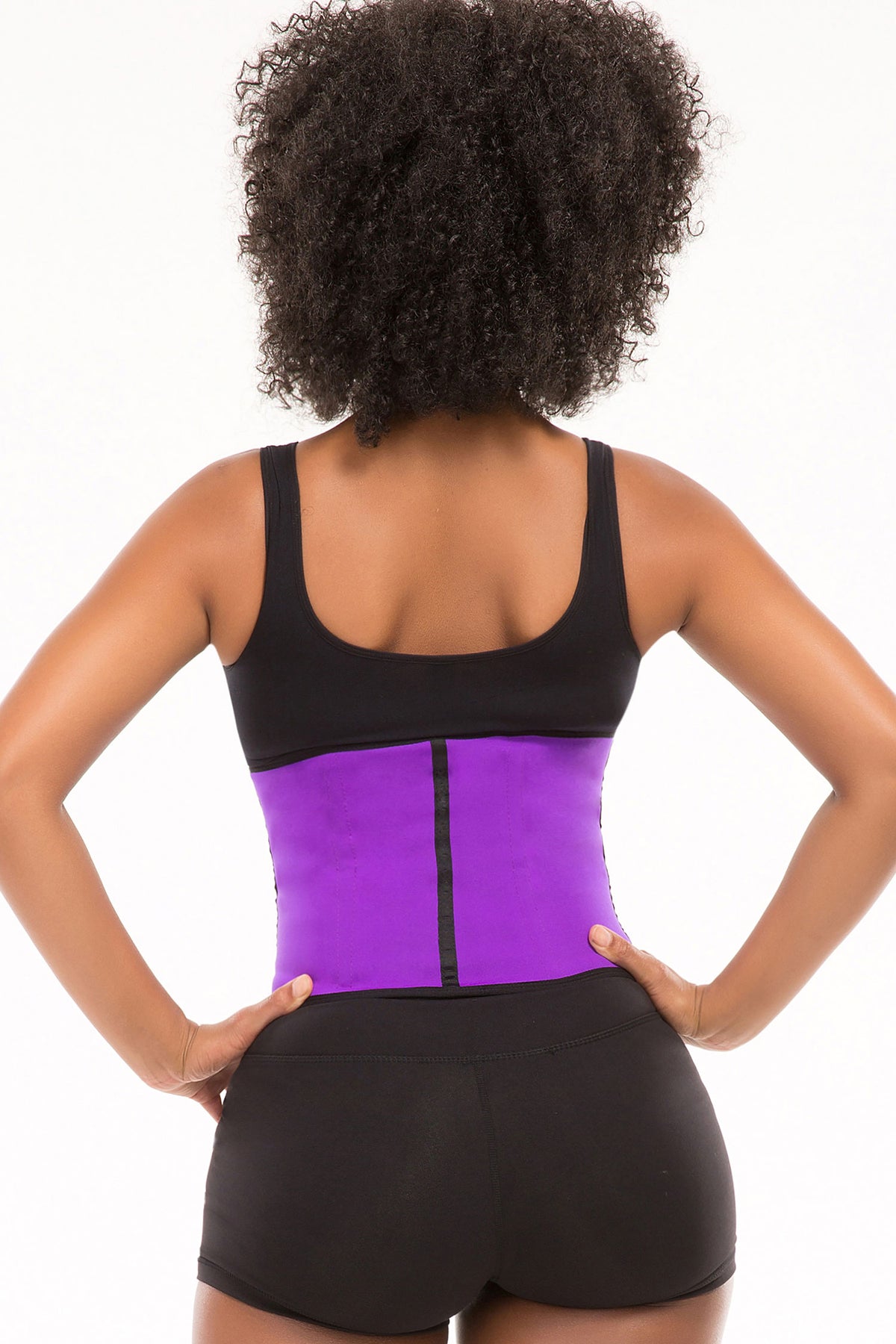 TruFigure Sport Latex Waist Cincher w/ 3-Hooks - Purple - source image 17289