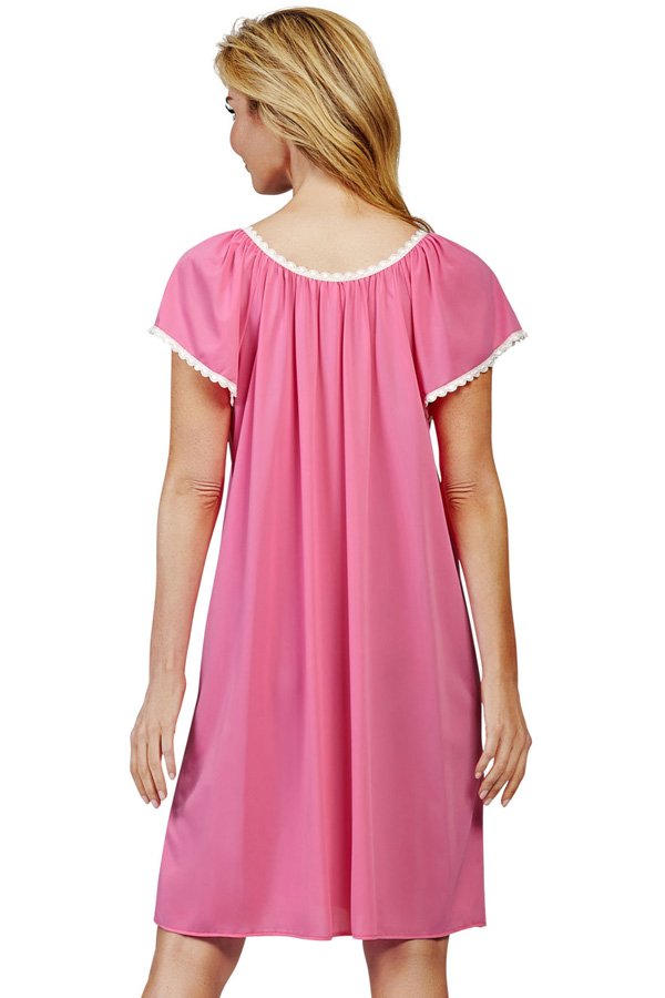 Shadowline Lingerie by Velrose Cameo Short Nightgown - Rosy Pink - source image 56631