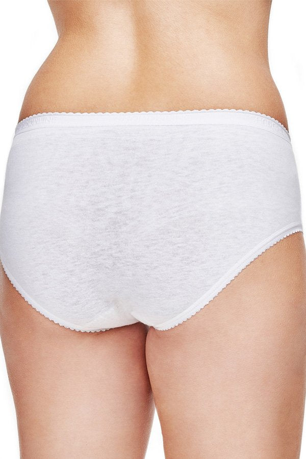 Shadowline Lingerie by Velrose Cotton Hipster Panty, 3-Pack - White - source image 56114