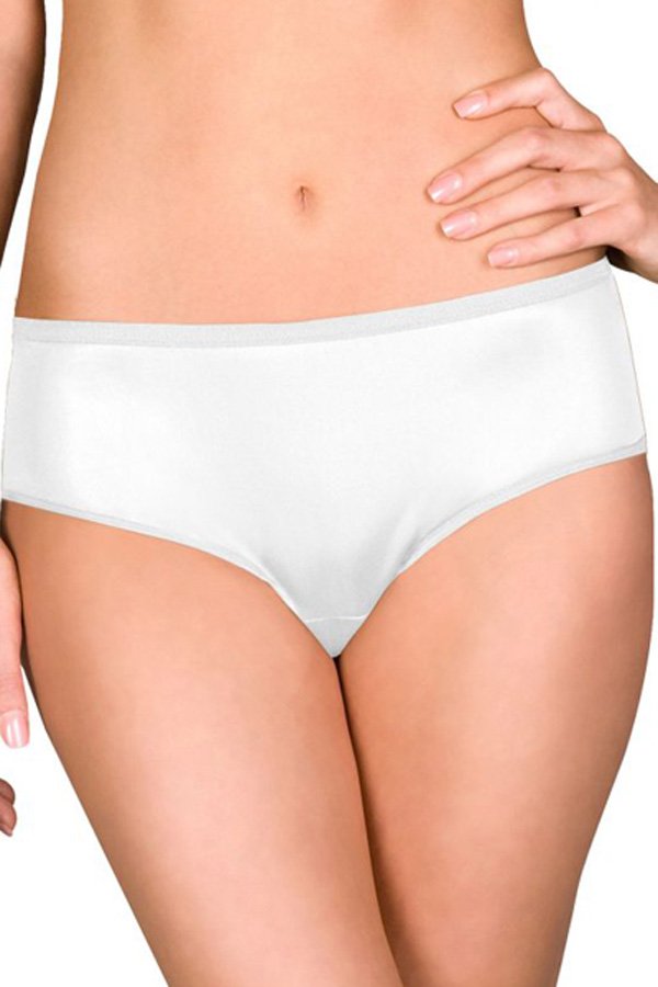 Shadowline Lingerie by Velrose Nylon Hidden Elastic Hipster - White - source image 56587
