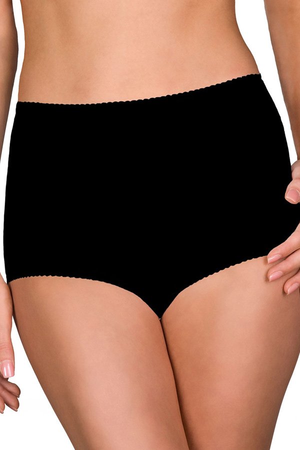 Shadowline Lingerie by Velrose Spandex Full Brief Panty - Black - source image 46201