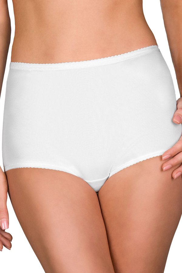 Shadowline Lingerie by Velrose Spandex Full Brief Panty - White - source image 46204