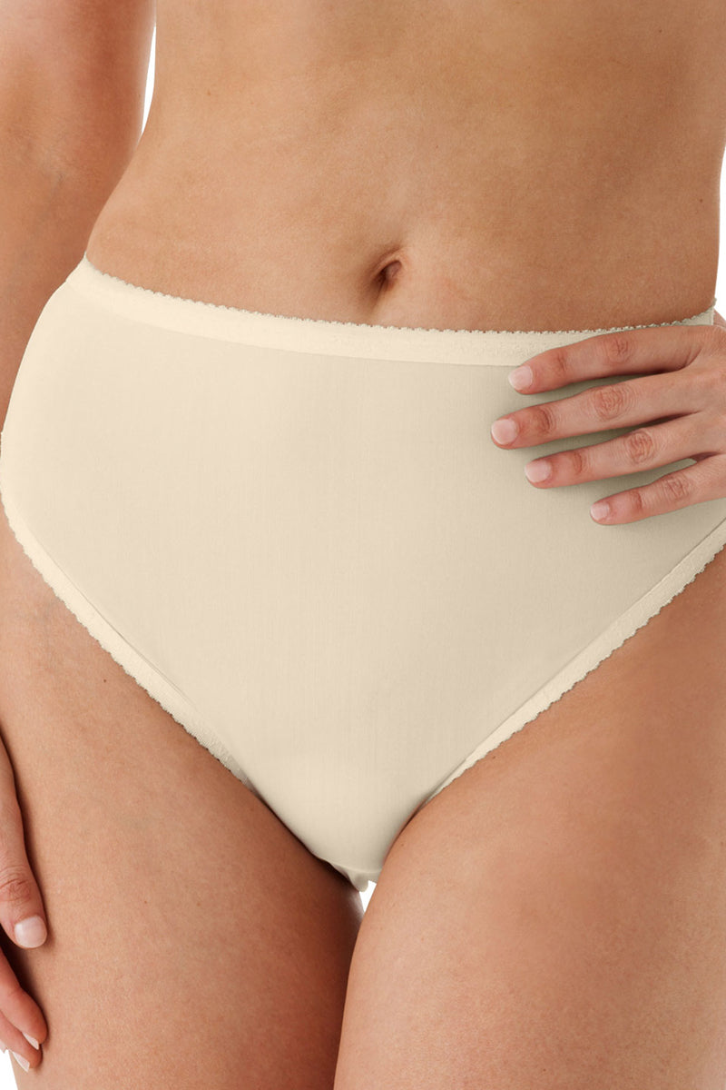Shadowline Lingerie by Velrose Spandex High Cut Panty - Ivory - source image 46222