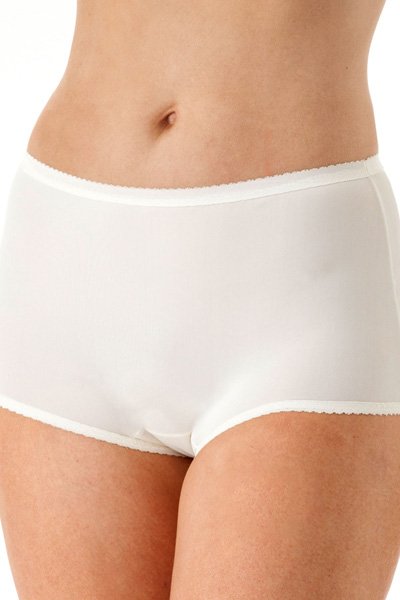 Shadowline Lingerie by Velrose Spandex Modern Brief Panty - White - source image 46217