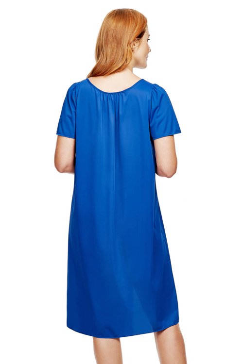 Shadowline Lingerie by Velrose Twilight Short V-Neck Nightgown - Navy - source image 46158