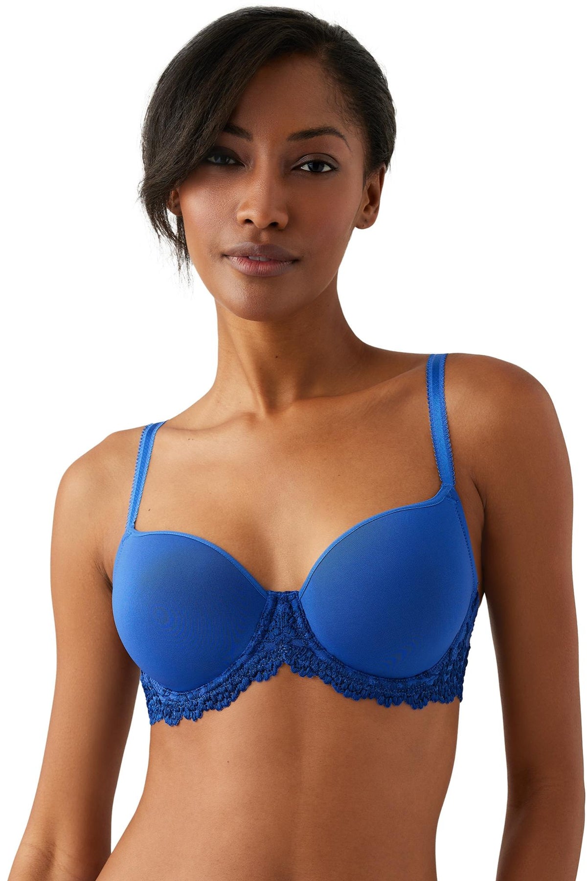Wacoal Embrace Lace® T-Shirt Bra - Beaucoup Blue/Bellwether Blue - source image 65930