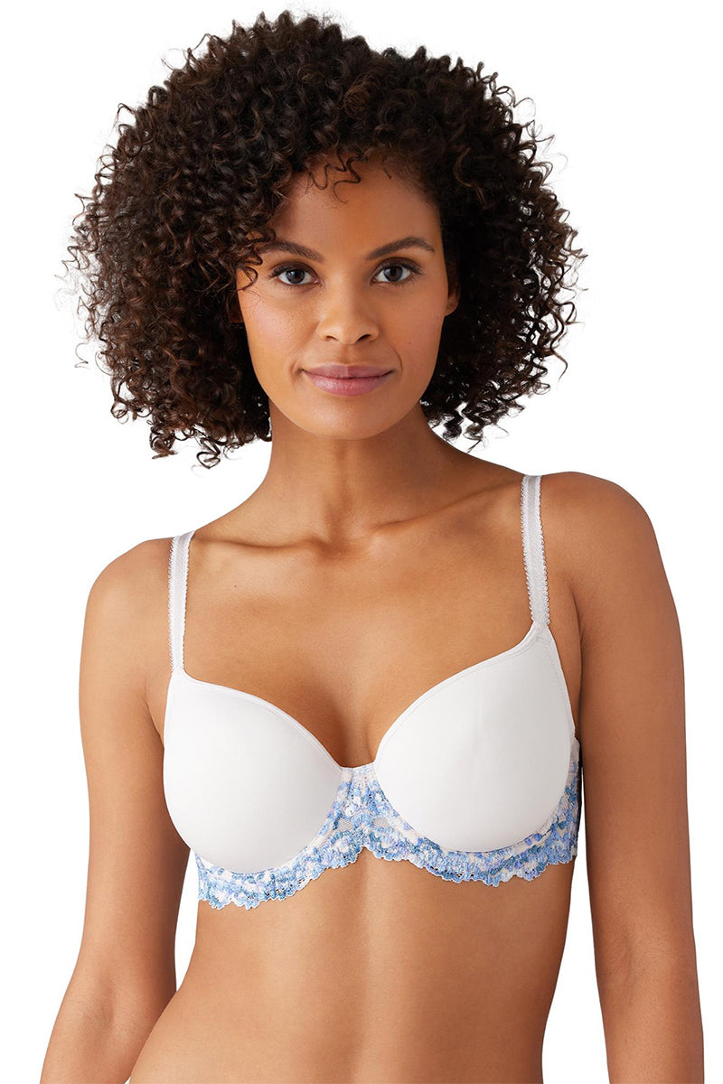 Wacoal Embrace Lace® T-Shirt Bra - Pastel Parchment/Blue Multi - source image 62435