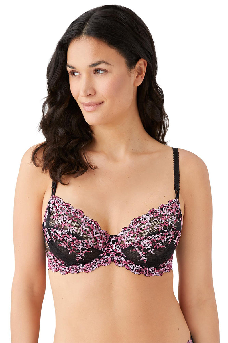 Wacoal Embrace Lace® Underwire Bra - Black/Berry Multi - source image 61889