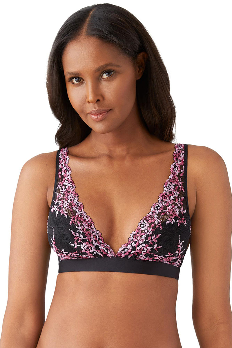 Wacoal Embrace Lace® Wire Free Bralette - Black/Berry Multi - source image 62366