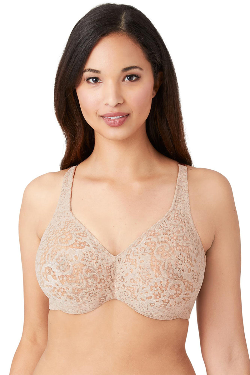 Wacoal Halo Lace Full Figure Underwire Bra - Toast - source image 61899