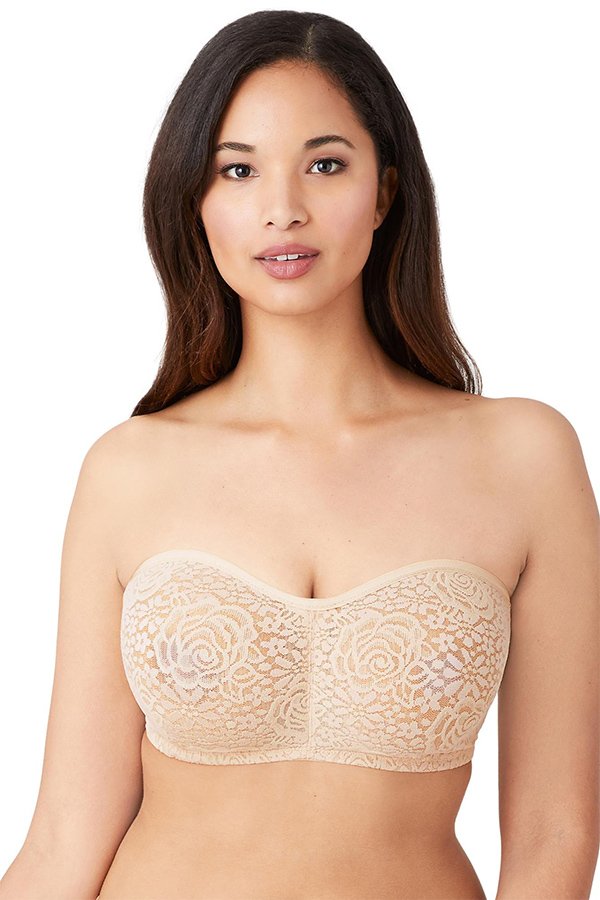 Wacoal Halo Lace Strapless Underwire Bra - Sand - source image 62585