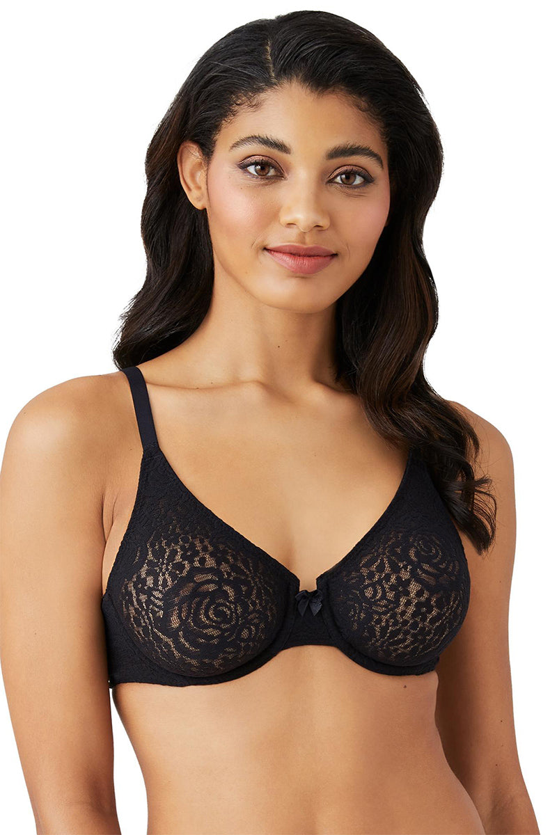 Wacoal Halo Lace Underwire Bra - Black - source image 62289